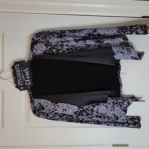 Helene Blake Small Shimmer Jacket New Black Silver Floral